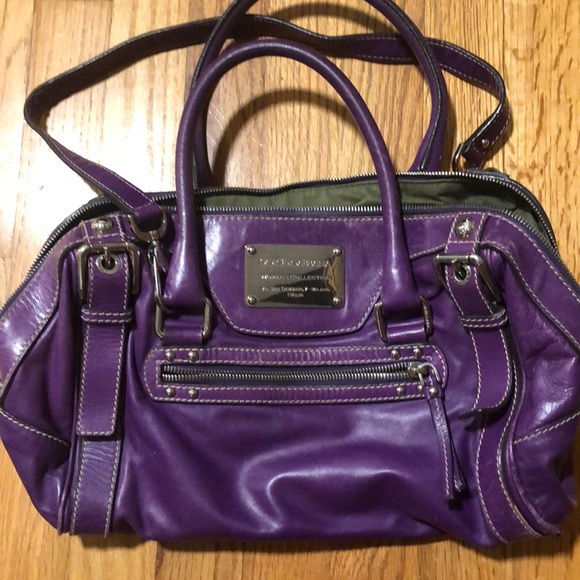 Dolce Gabbana Purple Leather Purse 